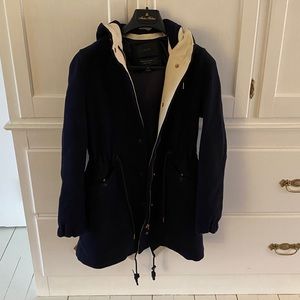 Jcrew Stadium Cloth Parka Jacket XS- NAVY
